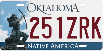 OK license plate 251ZRK