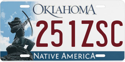 OK license plate 251ZSC