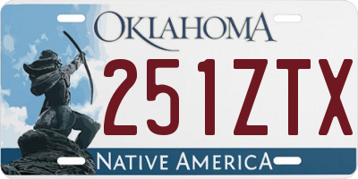 OK license plate 251ZTX
