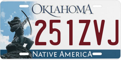 OK license plate 251ZVJ