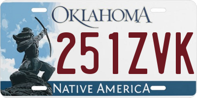 OK license plate 251ZVK