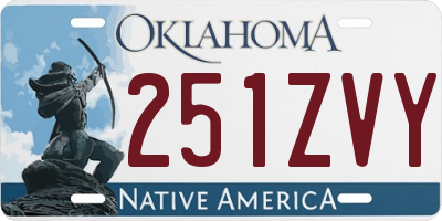 OK license plate 251ZVY