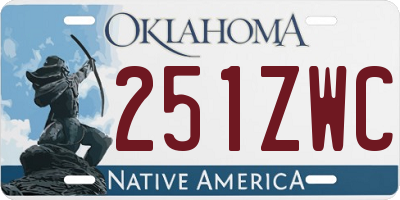 OK license plate 251ZWC