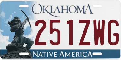 OK license plate 251ZWG