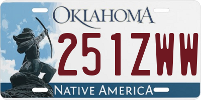 OK license plate 251ZWW