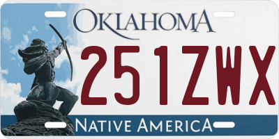 OK license plate 251ZWX