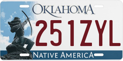 OK license plate 251ZYL