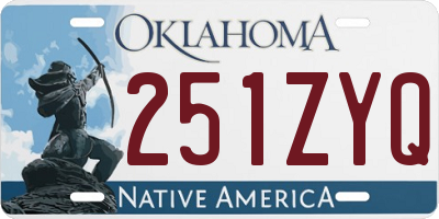 OK license plate 251ZYQ