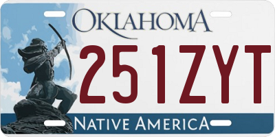 OK license plate 251ZYT