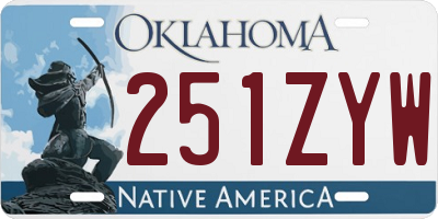 OK license plate 251ZYW