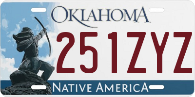 OK license plate 251ZYZ