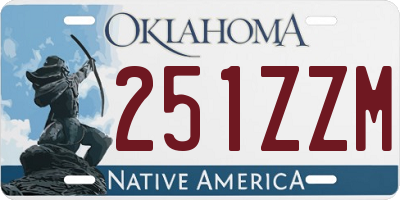 OK license plate 251ZZM