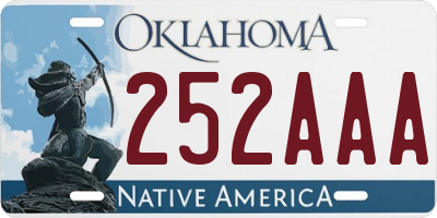 OK license plate 252AAA