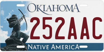 OK license plate 252AAC