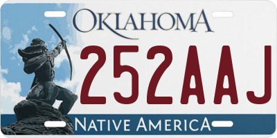 OK license plate 252AAJ