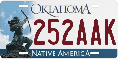 OK license plate 252AAK