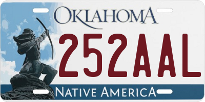 OK license plate 252AAL