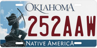 OK license plate 252AAW