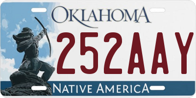 OK license plate 252AAY
