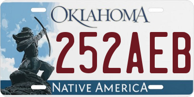 OK license plate 252AEB