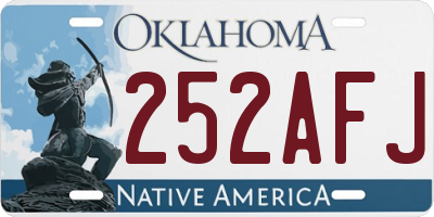 OK license plate 252AFJ