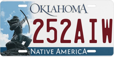 OK license plate 252AIW
