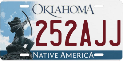 OK license plate 252AJJ