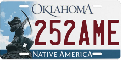 OK license plate 252AME