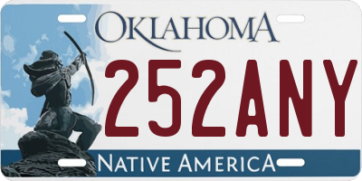 OK license plate 252ANY