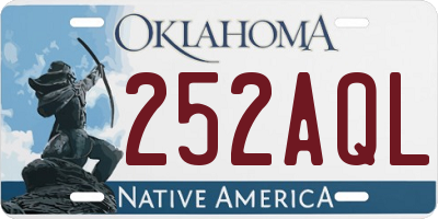 OK license plate 252AQL