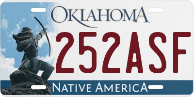 OK license plate 252ASF