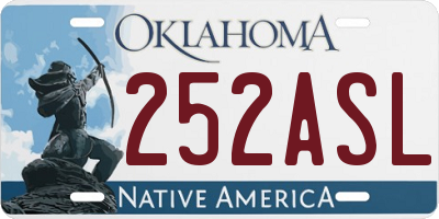 OK license plate 252ASL