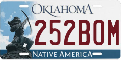 OK license plate 252BOM