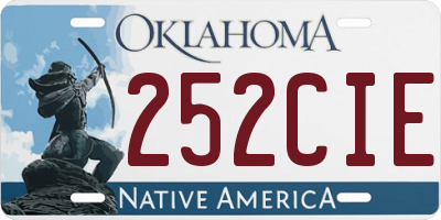 OK license plate 252CIE
