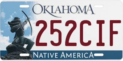 OK license plate 252CIF