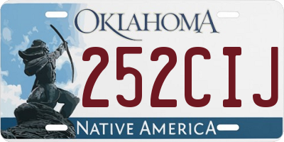 OK license plate 252CIJ