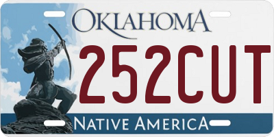 OK license plate 252CUT
