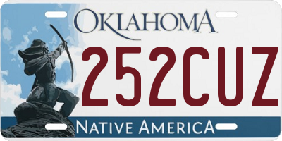 OK license plate 252CUZ