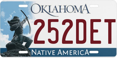 OK license plate 252DET