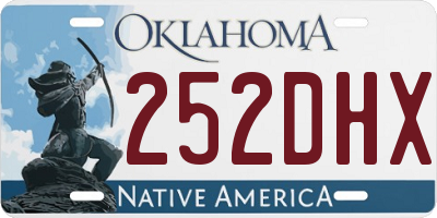 OK license plate 252DHX