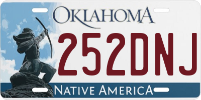 OK license plate 252DNJ