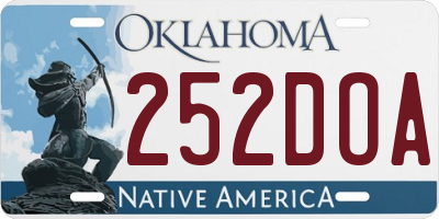 OK license plate 252DOA