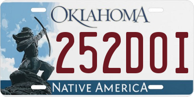 OK license plate 252DOI