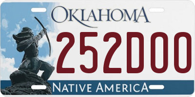 OK license plate 252DOO