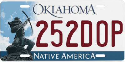 OK license plate 252DOP