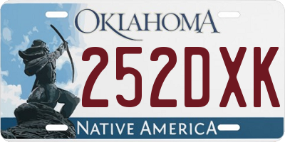 OK license plate 252DXK