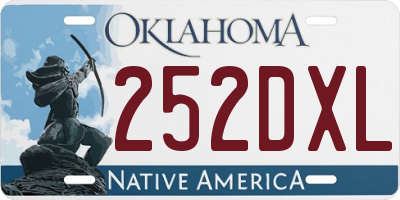 OK license plate 252DXL