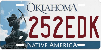 OK license plate 252EDK