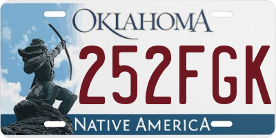 OK license plate 252FGK