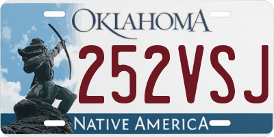 OK license plate 252VSJ